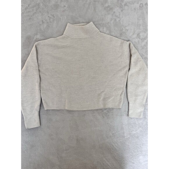 Lululemon 4 Merino Wool-Blend Ribbed Crewneck Sweater Heathered Natural Ivory - Picture 1 of 11